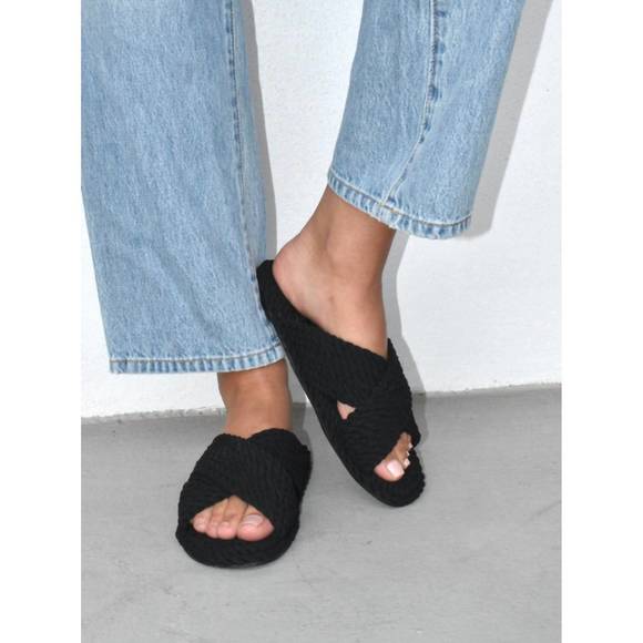 Slide Shoe Rope Salt + Umber | Shoes | New Salt Umber Womens Rope Slide In Black | Poshmark